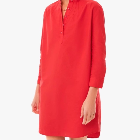 Tuckernuck Pomander Place Cotton Popover Polly Dress in Poppy Red - Medium - Picture 2 of 15